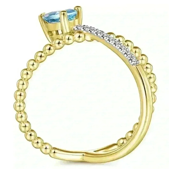 💎Unique Asymmetric Design 10k Gold Ring Plain Ring, GPMB1505 - Picture 2 of 5